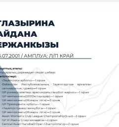 Глазырина Айдана Ержанқызы